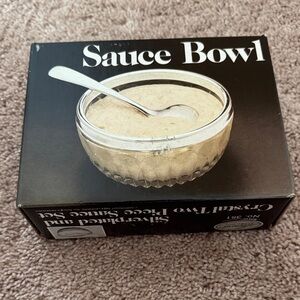 Crystal Clear Sauce Bowl with Spoon